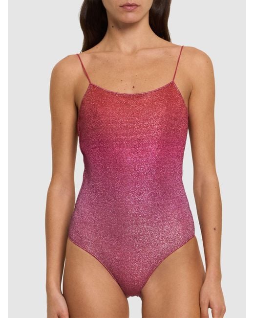 ワンピース水着 Oseree SS25 OSEREE Sea clothing Fuchsia (FIS249 FUCSIA) Roses Maillot Swimsuit In Fuchsia Lurex - OSEREE - Russocapri