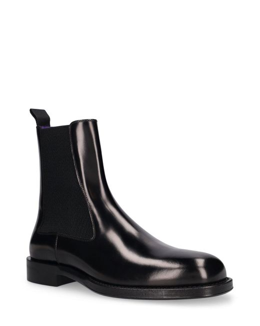 Burberry Black Mf Tux Leather Chelsea Boots for men