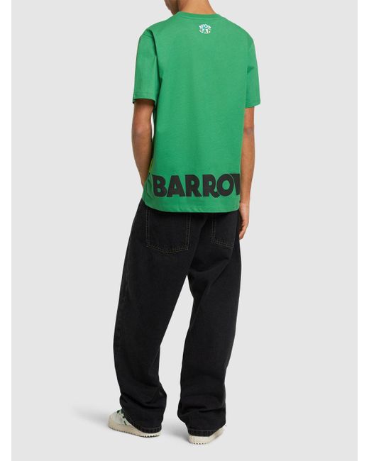 Barrow Green Logo Printed Cotton T-shirt for men