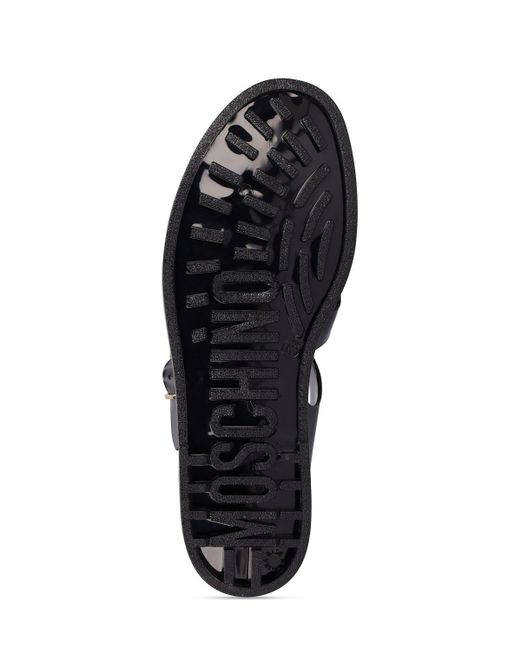 Moschino Black Logo-plaque Strappy Sandals for men
