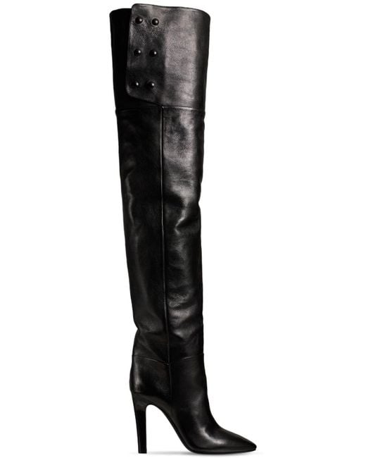 Saint Laurent Black 105mm Jane Leather Over-the-knee Boots