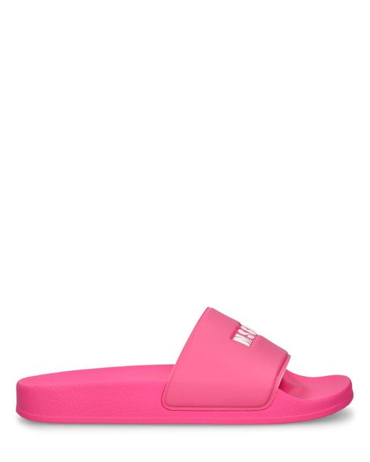 Sandalias planas de goma 15mm MSGM de color Pink