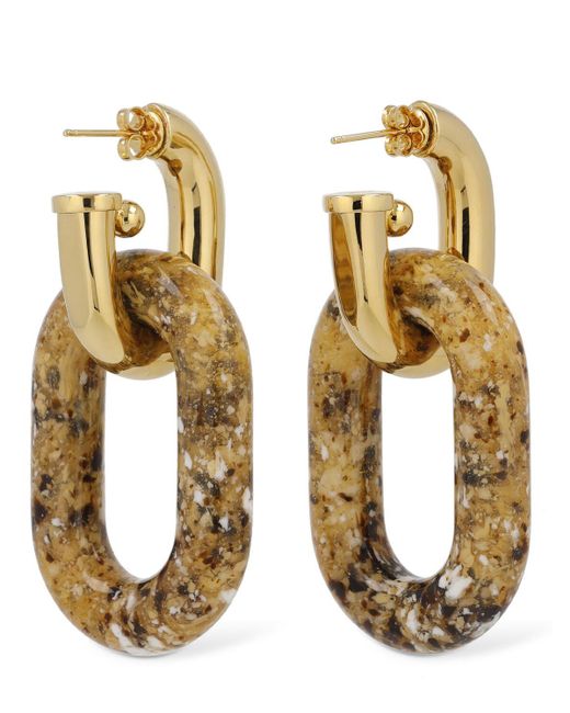Rabanne Metallic Xl Link Double Pendant Earrings