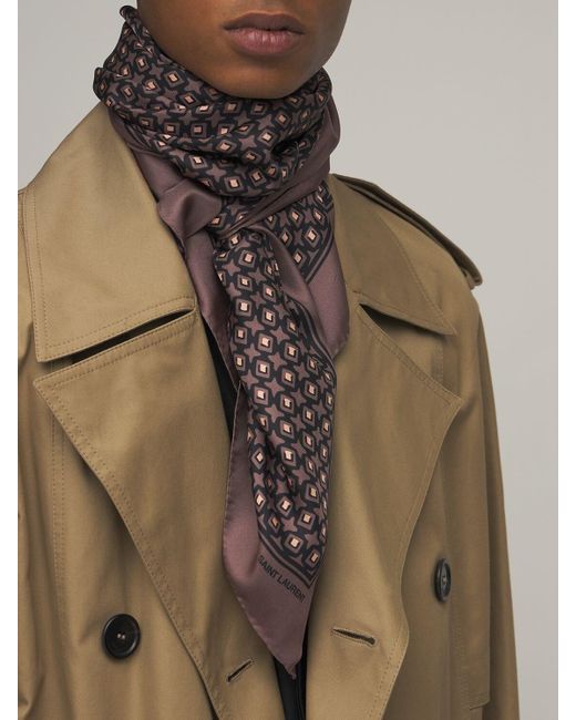 Saint Laurent シルク Cubique シルクスカーフ メンズ Lyst