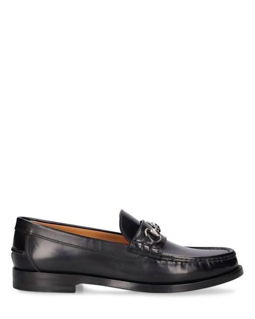 Gucci Black Kaveh Interlocking Leather Loafers for men