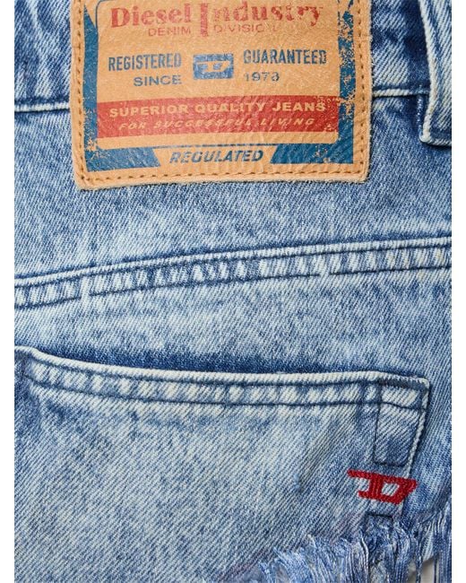 Femme Horts En Jean De-Jizz Avec Franges DIESEL en coloris Blue