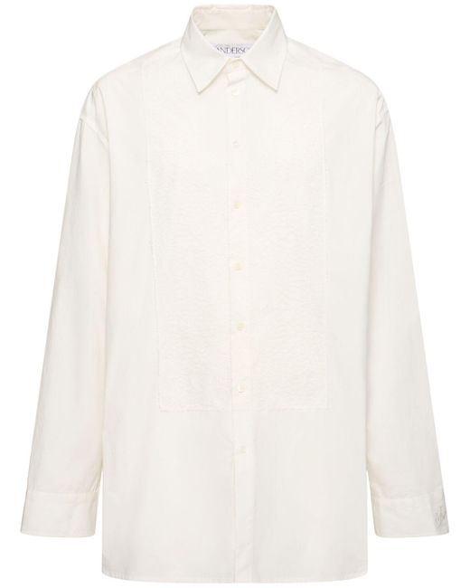 Hombre Camisa De Algodon Con Aplique J.W. Anderson de hombre de color White