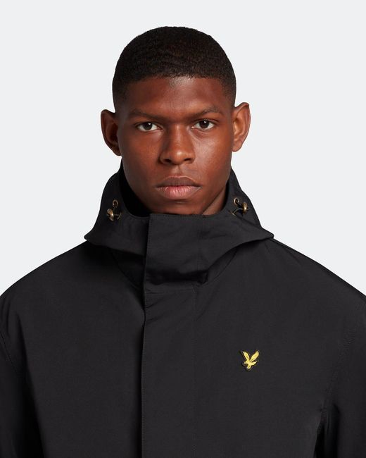 Lyle & Scott Bonded Parka Jacket in Black for Men | Lyst