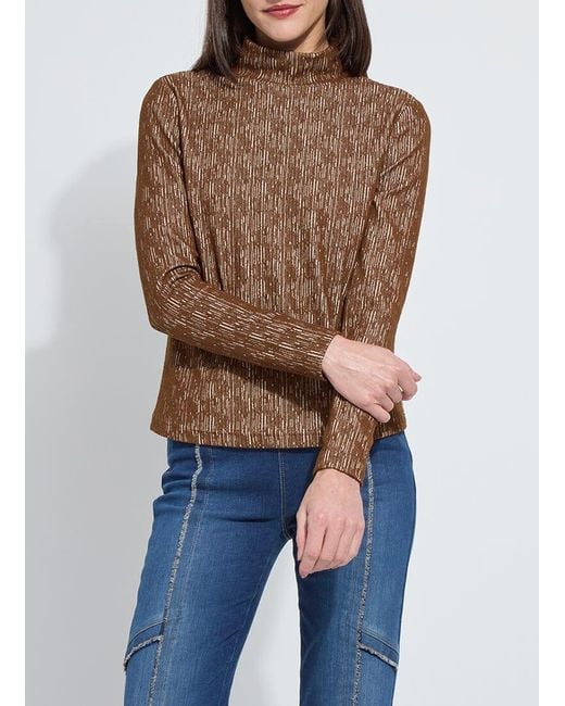 Lyssé Multicolor Carter Textured Long Sleeve Turtleneck