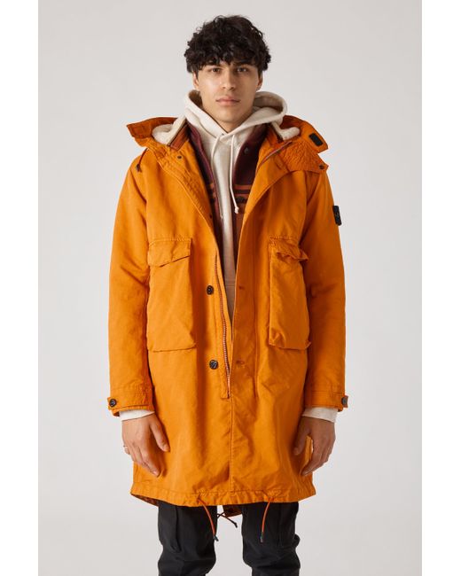 orange lined parka