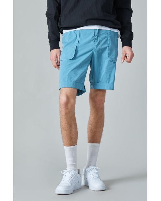 guess teal nylon active shorts