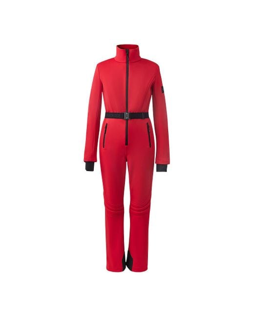 Mackage Red Shawna Techno Fleece Ski Suit With Articulated Sleeves And Knees