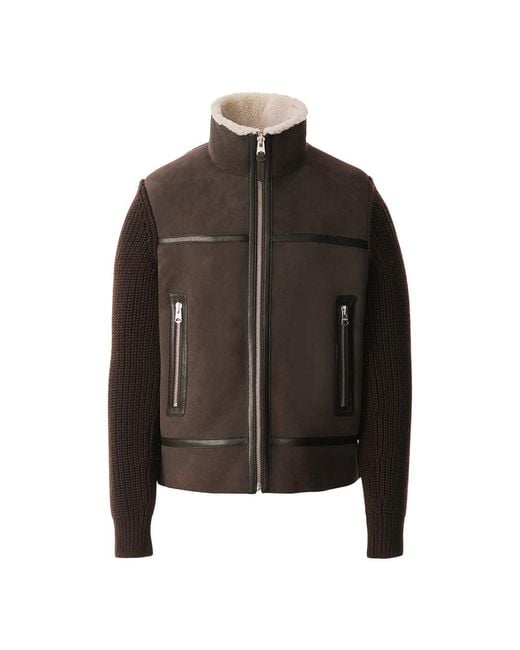 Mackage Black Jonathan Mixed-Media Shearling Jacket for men