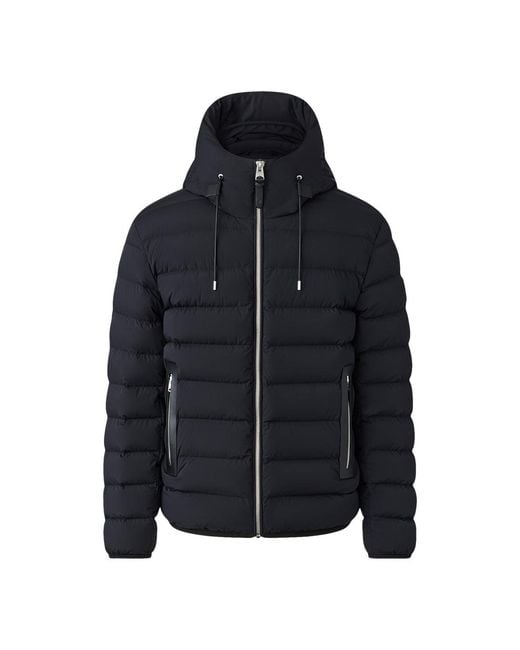 Mackage Blue Jack-Z Agile-360 Stretch Light Down Jacket With Hood for men
