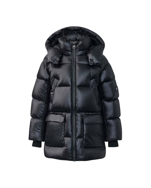 Mackage Black Kennie Lustrous Light Down Parka With Hood For Toddlers -6 Years)