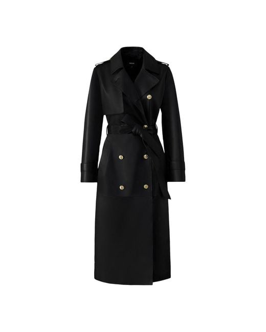 Mackage Black Gael-V Maxi Leather Trench Coat
