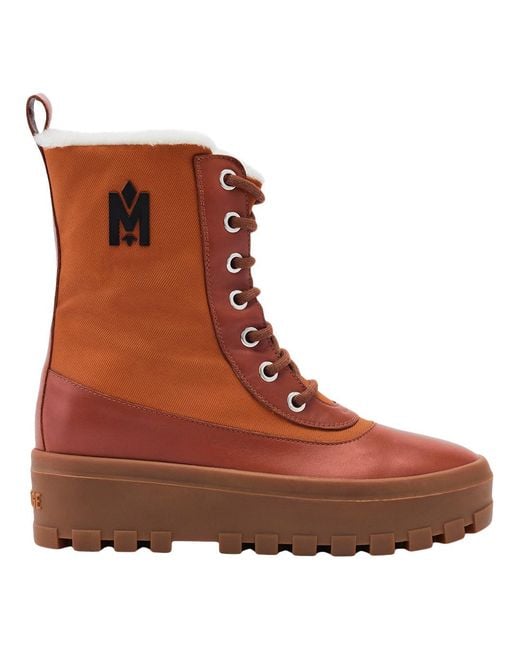 Mackage Brown Hero-Ws Shearling-Lined Lamb Suede Winter Boot For