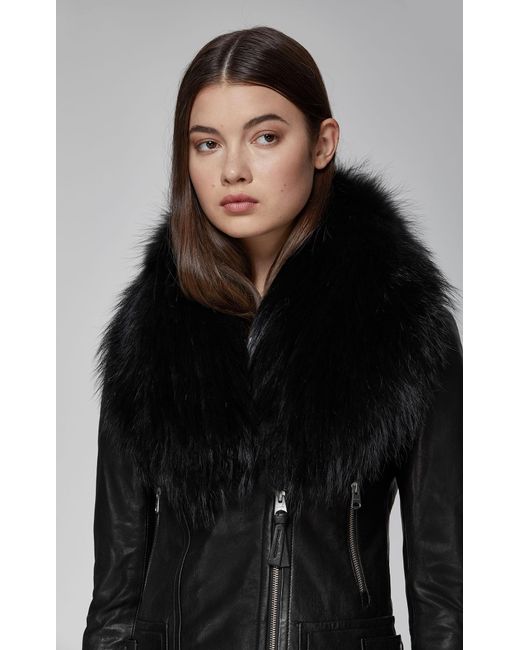 Mackage Yoana Sp Biker Leather Jacket In Black Lyst Mackage Black Yoana Sp Biker Leather Jacket Lyst