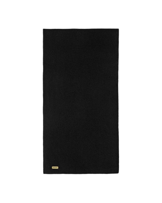Mackage Black Benson Rib-Knit Wool Blend Scarf