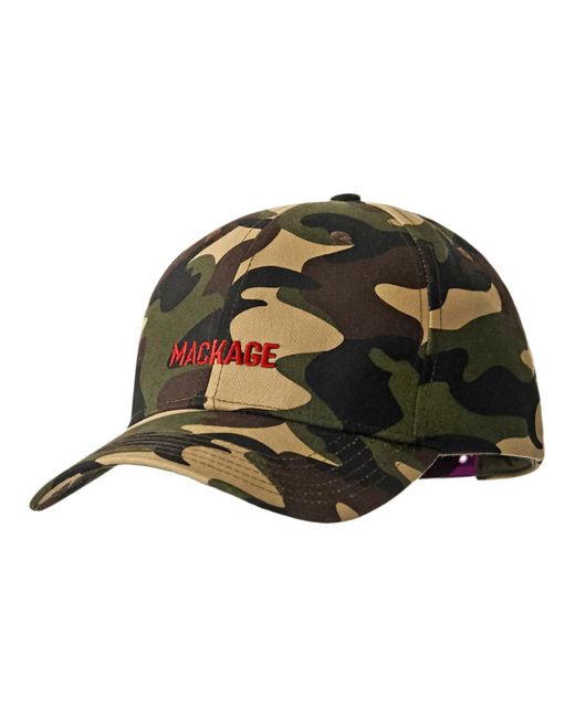 Mackage Green Anderson-Camo Wool Camo Logo Baseball Cap