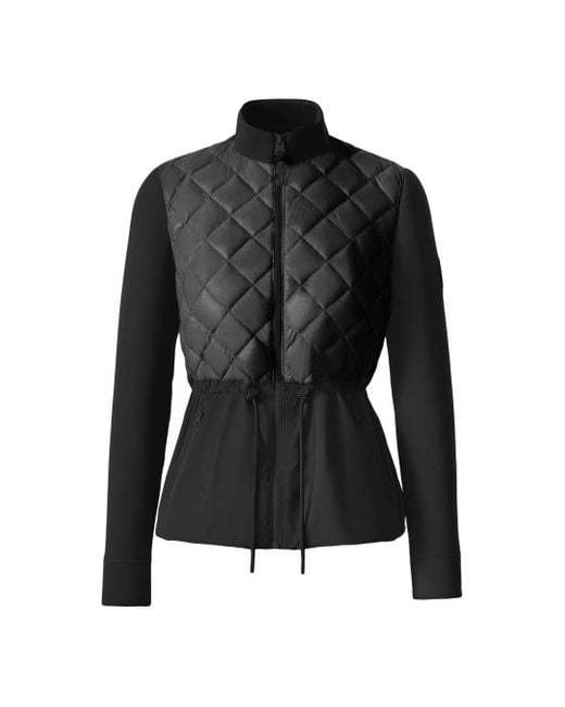 Mackage Black Adita Light Down Hybrid Jacket With Peplum Hem