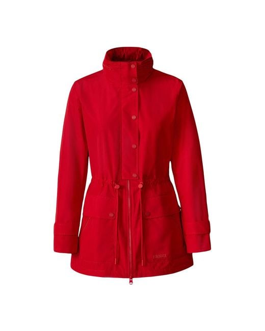 Mackage Red Keryn Medium-Length Rain Jacket