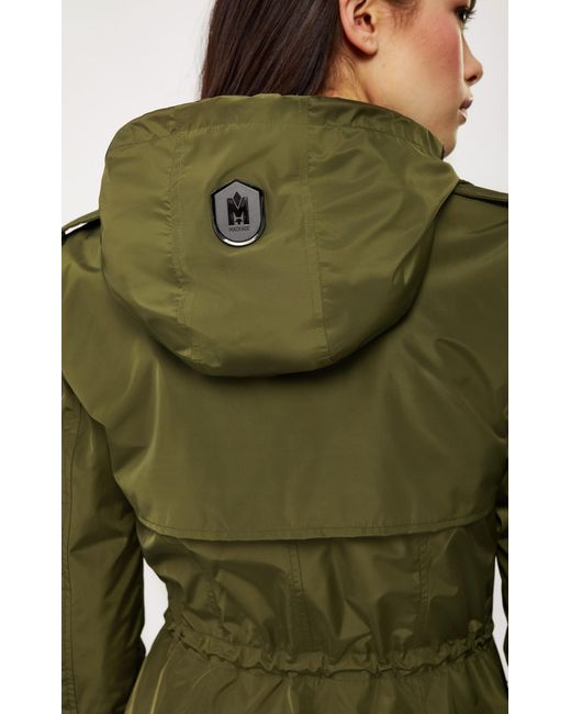 womens army green rain jacket