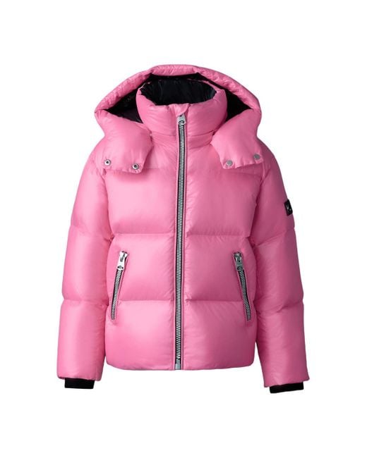 Mackage Pink Jesse Lustrous Light Down Jacket For Kids -14 Years)