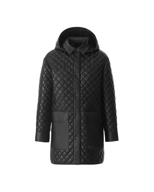 Mackage Black Litzy Quilted Leather Jacket With Hood