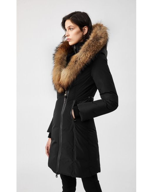 kay lavish fur trim down coat