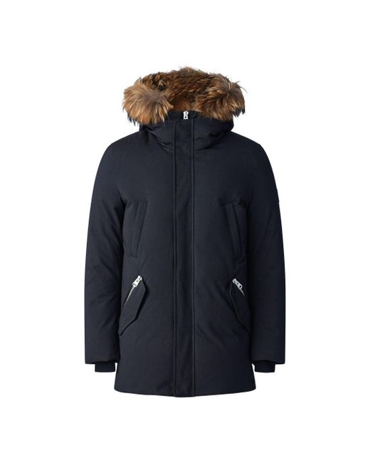 Mackage Blue Edward-F 2-In-1 Down Parka With Hooded Bib And Natural Fur For for men