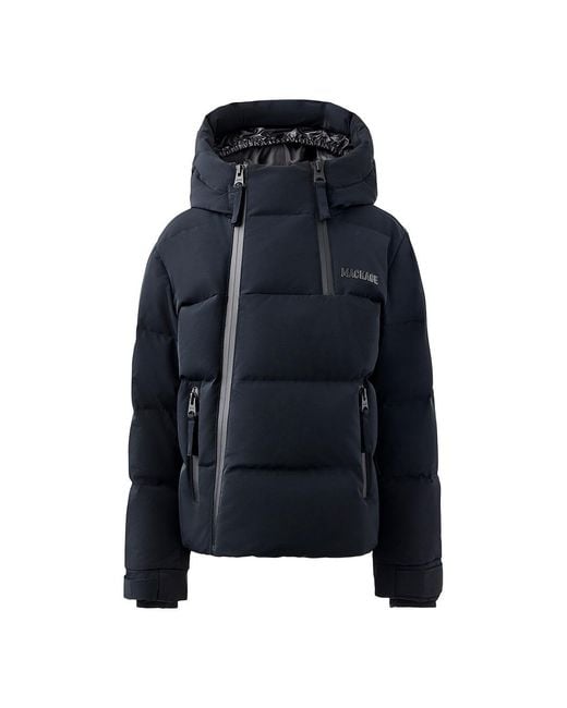 Mackage Blue Leland-T Lightweight Down Ski Jacket With Hood For Toddlers -6 Years)