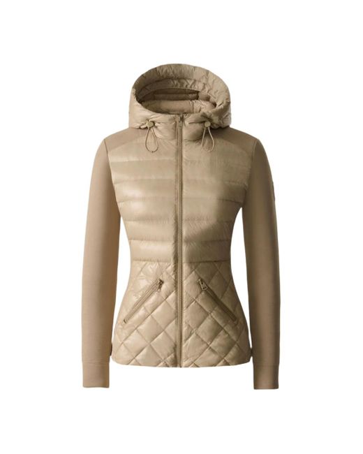 Mackage Green Agatha Quilted Mixed-Media Hooded Jacket