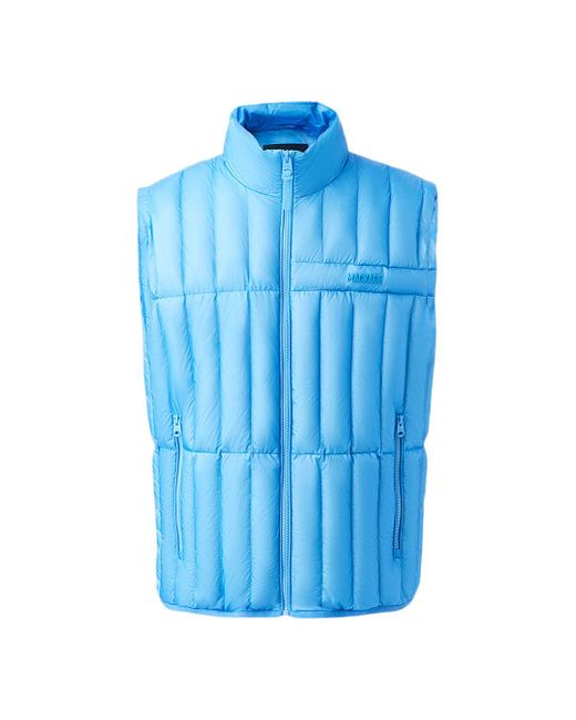 Mackage Blue Patrick Translucent Ripstop Light Down Vest With Funnel Collar for men