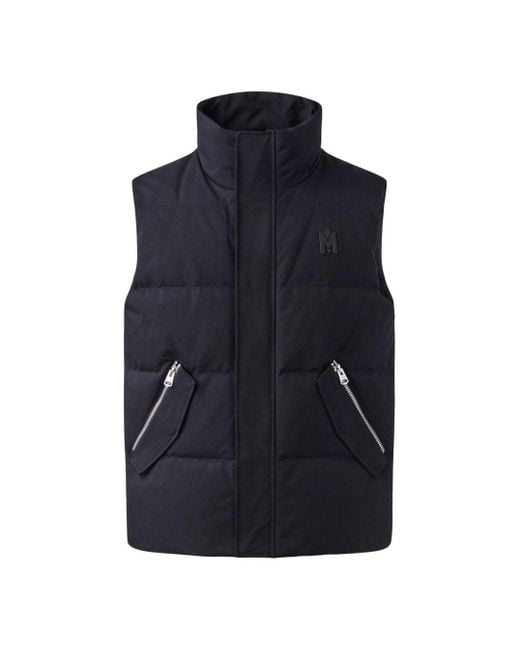Mackage Blue Joseph Nordic Tech Down Vest With Funnel Collar for men