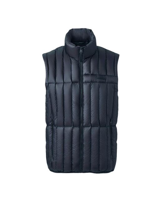 Mackage Blue Patrick Translucent Ripstop Light Down Vest With Funnel Collar for men
