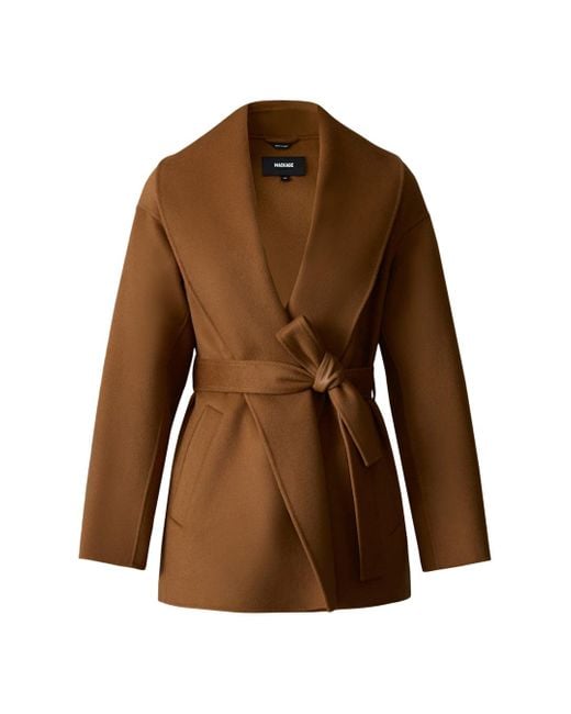 Mackage Blue Tyra Double-Face Wool Robe Jacket