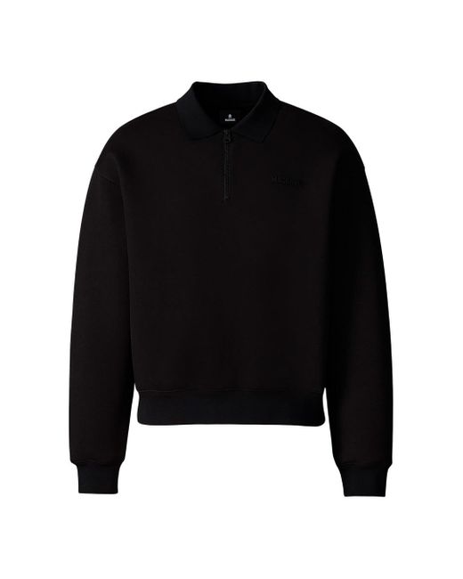 Mackage Blue Felix Half-Zip Double-Face Jersey Sweater for men