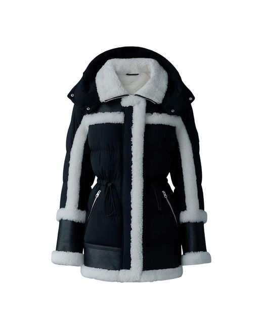 Mackage Black Lilibeth Mixed-Media Shearling Down Parka