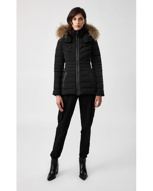 Mackage Patsy Down Jacket With Removable Natural Fur Trim In Black - Women