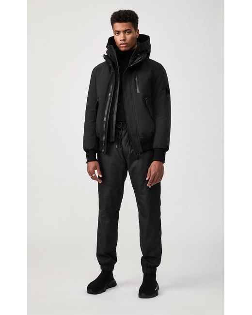 Mackage Dixon Down Bomber Jacket With Removable Hooded Bib In Black for men