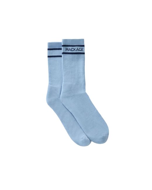 Mackage Blue Barry Branded Crew Socks