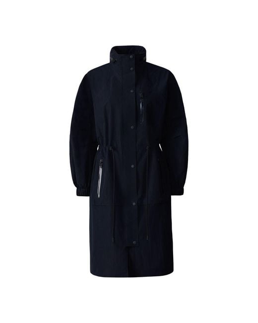 Mackage Blue Makayla Knee-Length Seam-Sealed Rain Jacket