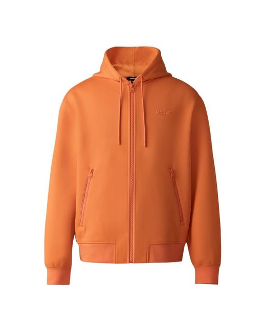 Mackage Orange Krystos Double-Face Jersey Zip-Up Hoodie for men