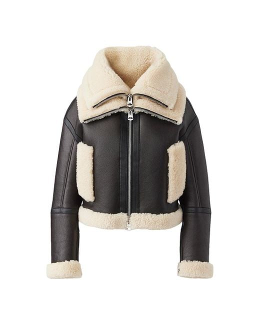 Mackage Gray Penelopa Sheepskin Jacket With Double Collar