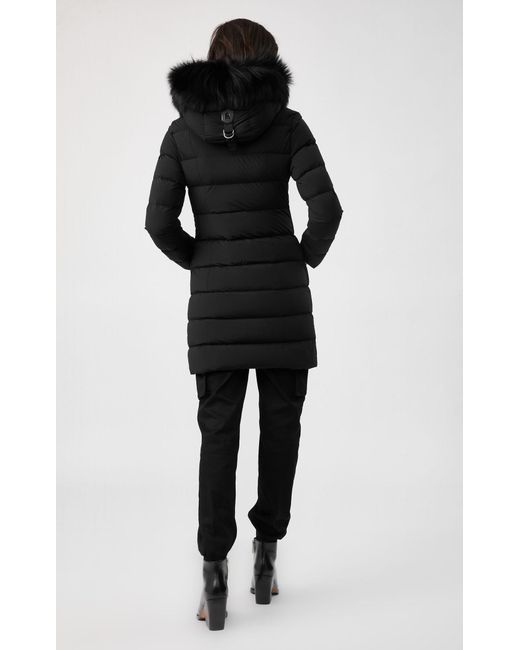 Mackage Leather Calla Down Coat With Removable Silverfox Fur Trim In Black - Women - Save 25% - Lyst