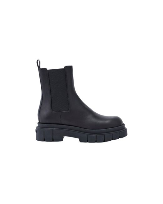 Mackage Blue Storm Unlined Lug Sole (R) Leather Chelsea Boot For