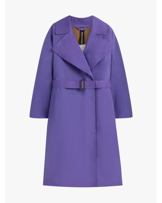 Mackintosh Kintore Purple Bonded Cotton Trench Coat