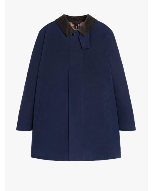 Mackintosh Blue Norfolk Navy Waxed Cotton Coat for men