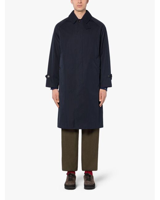 Mackintosh Blue Selwyn Navy Cotton Overcoat for men